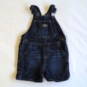 oshkosh b'gosh vestbak classic cotton denim dark wash shortalls 18 months baby